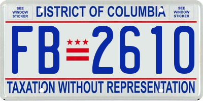 DC license plate FB2610