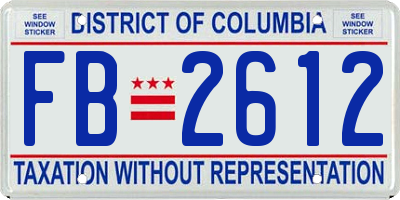 DC license plate FB2612