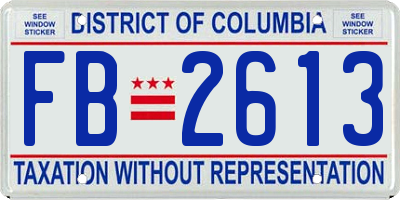 DC license plate FB2613