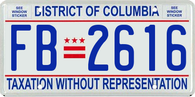 DC license plate FB2616