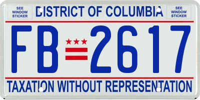 DC license plate FB2617