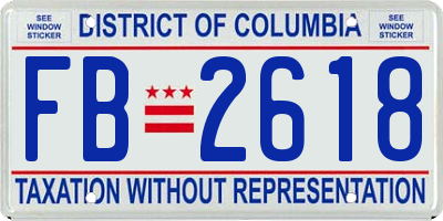 DC license plate FB2618