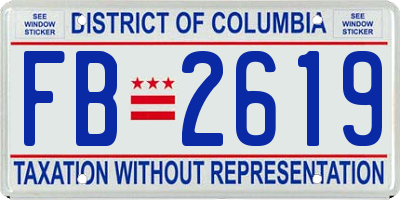 DC license plate FB2619