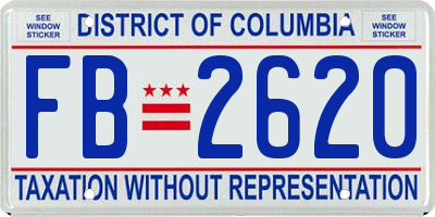 DC license plate FB2620