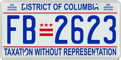 DC license plate FB2623