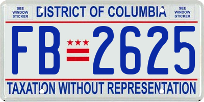 DC license plate FB2625