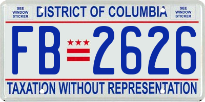 DC license plate FB2626