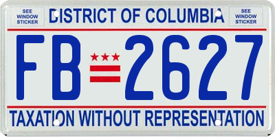 DC license plate FB2627