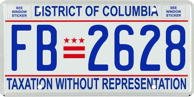 DC license plate FB2628