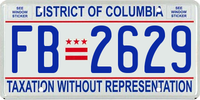 DC license plate FB2629