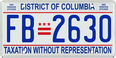 DC license plate FB2630