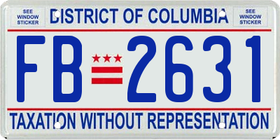 DC license plate FB2631