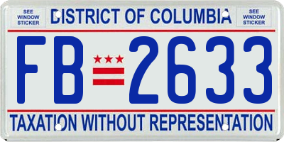 DC license plate FB2633