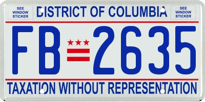 DC license plate FB2635