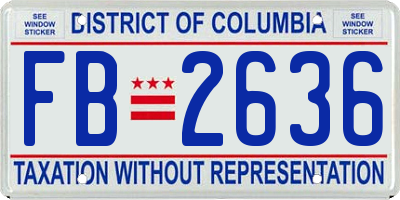 DC license plate FB2636