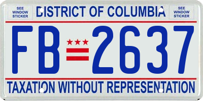 DC license plate FB2637