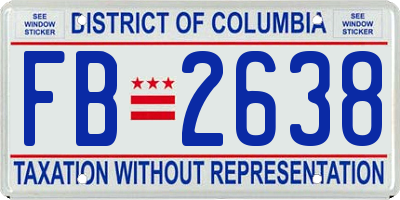 DC license plate FB2638