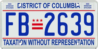 DC license plate FB2639