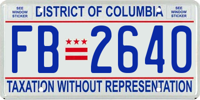 DC license plate FB2640