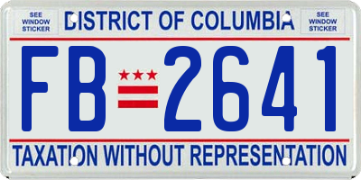 DC license plate FB2641