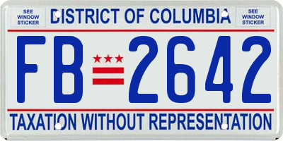 DC license plate FB2642