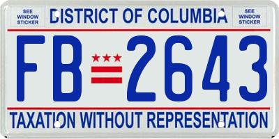 DC license plate FB2643