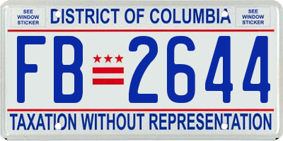 DC license plate FB2644