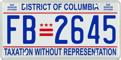 DC license plate FB2645