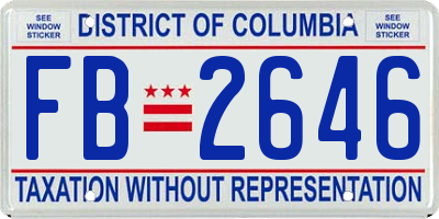 DC license plate FB2646