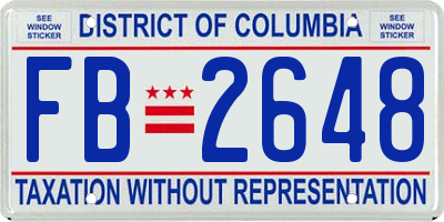 DC license plate FB2648