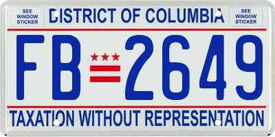 DC license plate FB2649