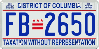 DC license plate FB2650