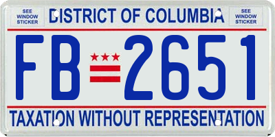 DC license plate FB2651