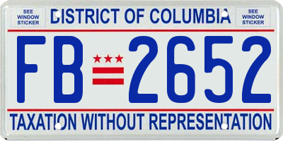 DC license plate FB2652