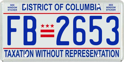 DC license plate FB2653