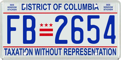 DC license plate FB2654