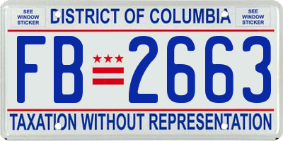 DC license plate FB2663