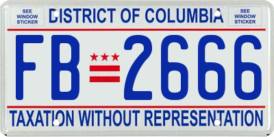 DC license plate FB2666