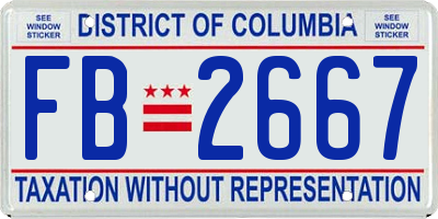 DC license plate FB2667