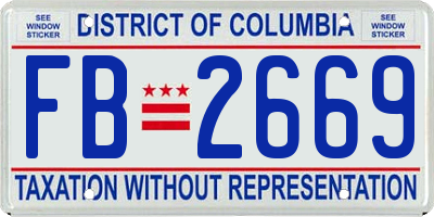 DC license plate FB2669