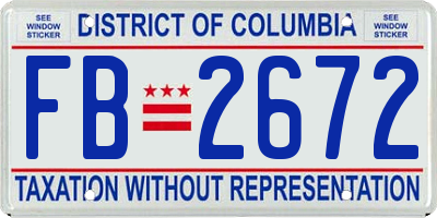 DC license plate FB2672