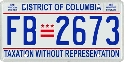 DC license plate FB2673