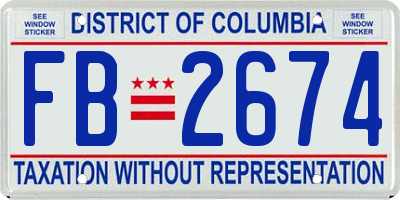 DC license plate FB2674