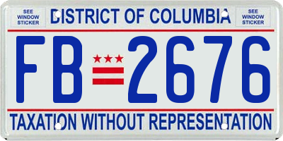 DC license plate FB2676