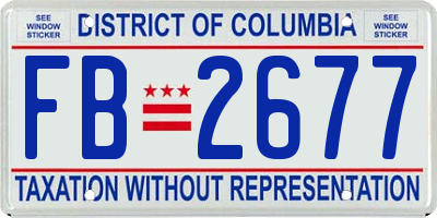 DC license plate FB2677