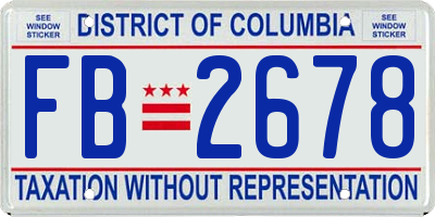 DC license plate FB2678