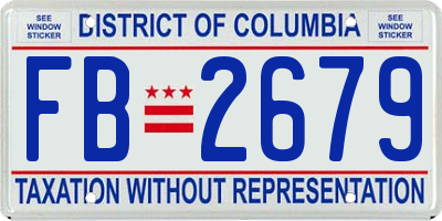 DC license plate FB2679