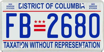 DC license plate FB2680