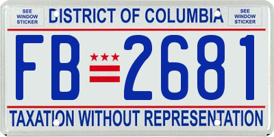 DC license plate FB2681