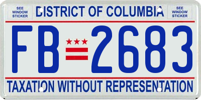 DC license plate FB2683